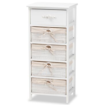 Baxton Studio Madelia 1-Drawer Storage Unit in White, , large