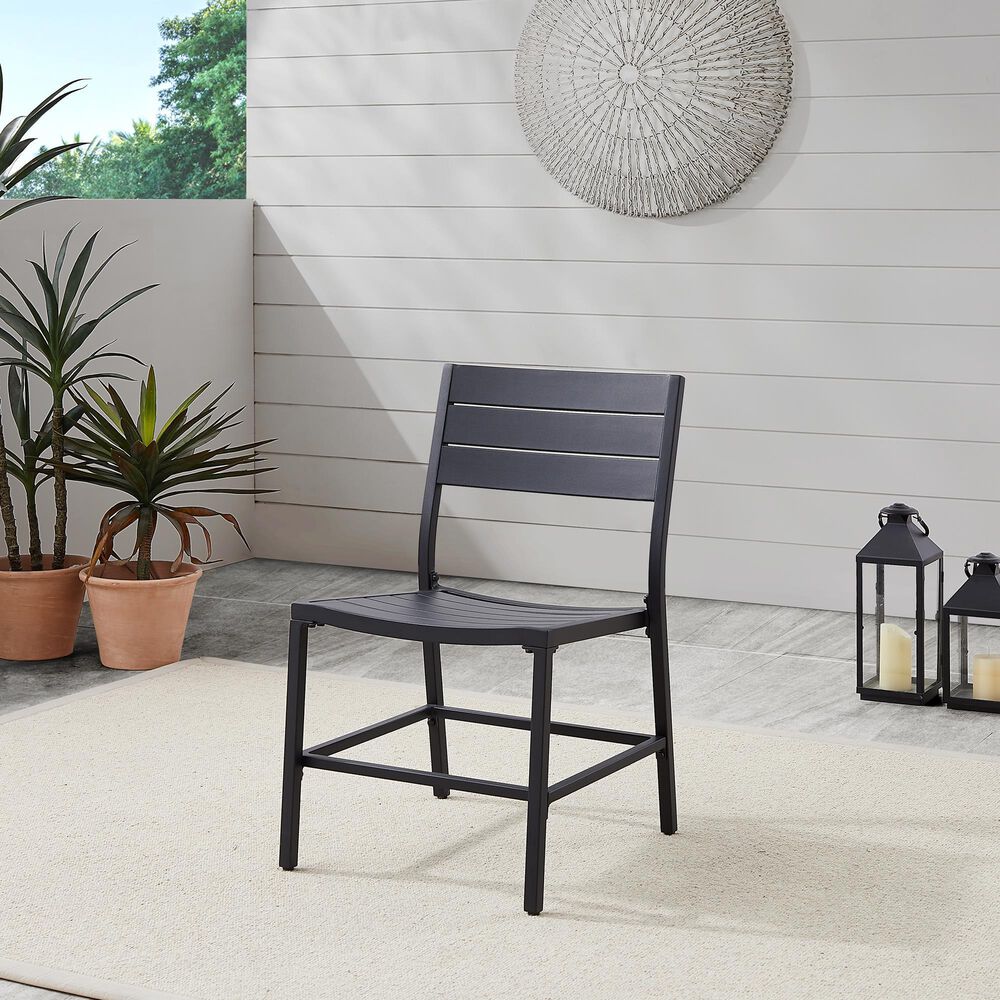 Linon Home Decor Holland Patio Side Chair in Black (Set of 2), , large