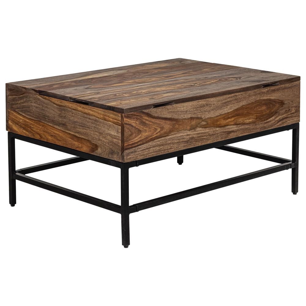 Linden Boulevard Springdale Lift Top Cocktail Table in Brown, , large