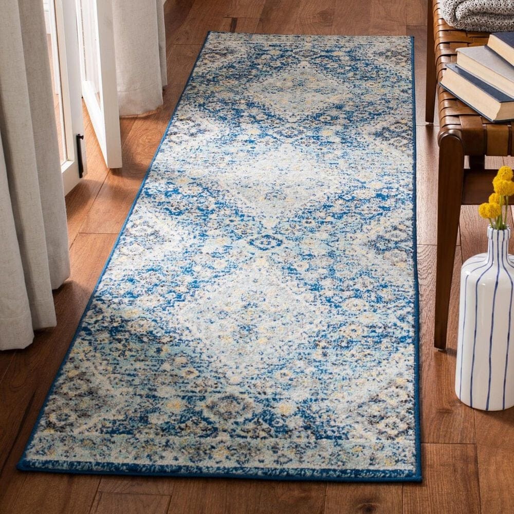 Safavieh Madison MAD616N 2&#39;3&quot; x 12&#39; Navy and Creme Runner, , large
