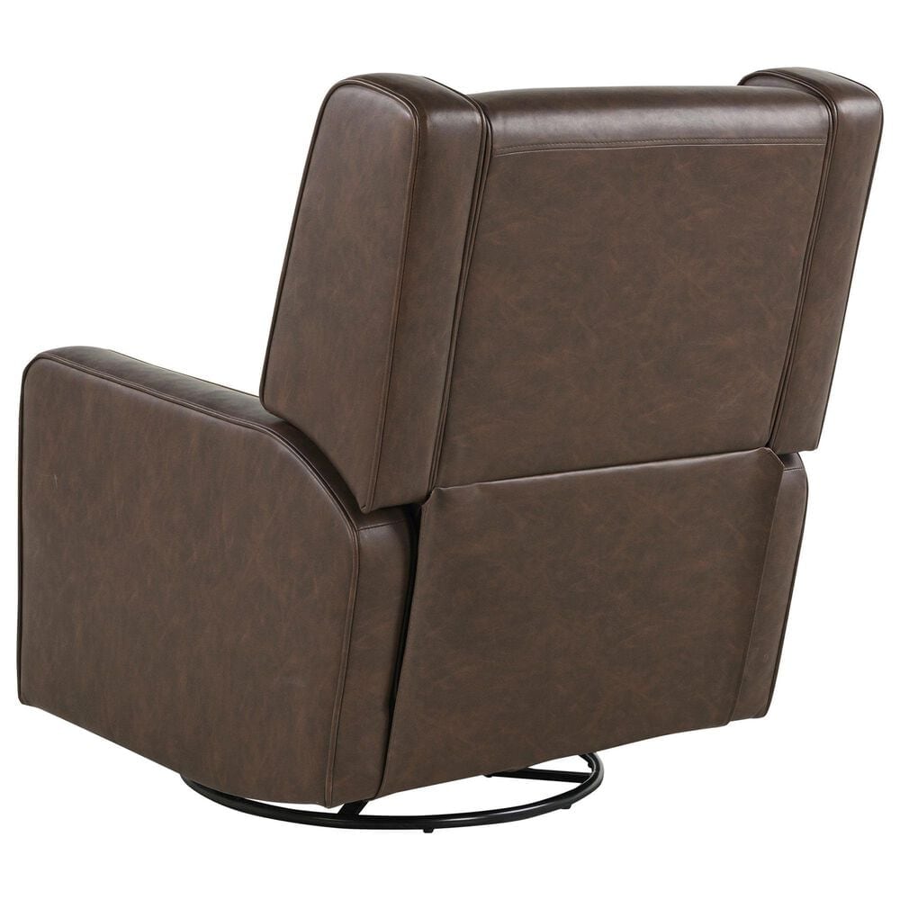Lifestyle Solutions Emerson Manual Swivel Rocker Recliner in Brown, , large