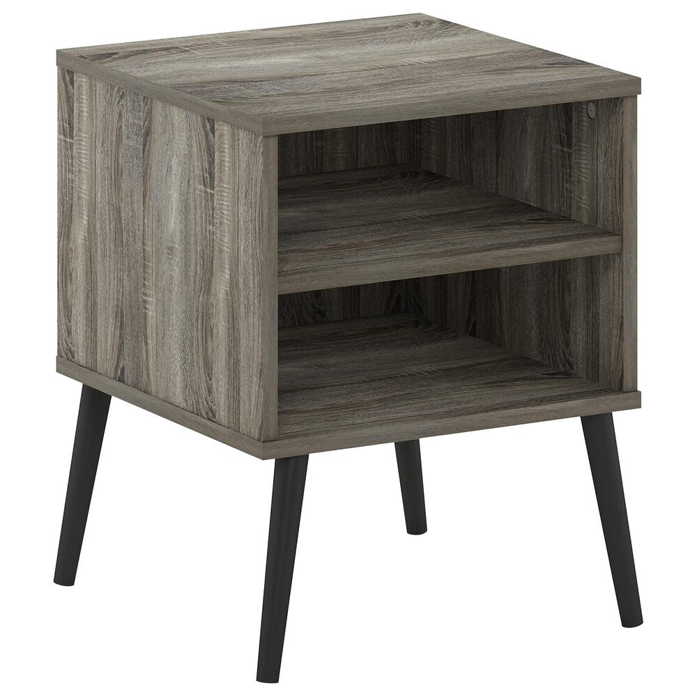HOMLUX Claude 2-Tier Square End Table in French Oak Grey, , large