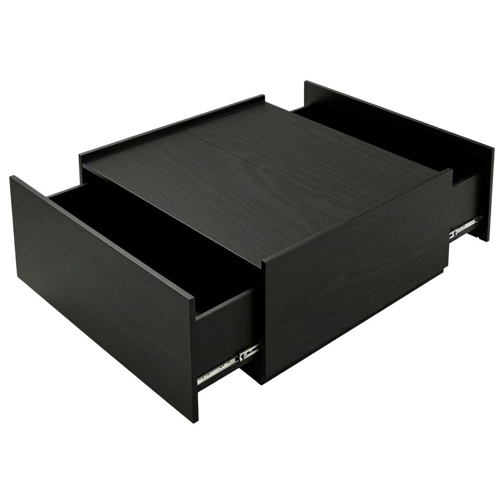 Furniture of America Elovier Coffee Table with Storage Drawers in Black, , large