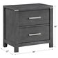 New Heritage Design Odessa 2-Drawer Nightstand in Charcoal and Silver, , large