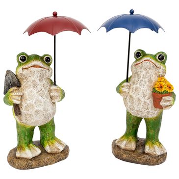 The Gerson Company 10.6" Frog Figurine in Green - Set of 2, , large