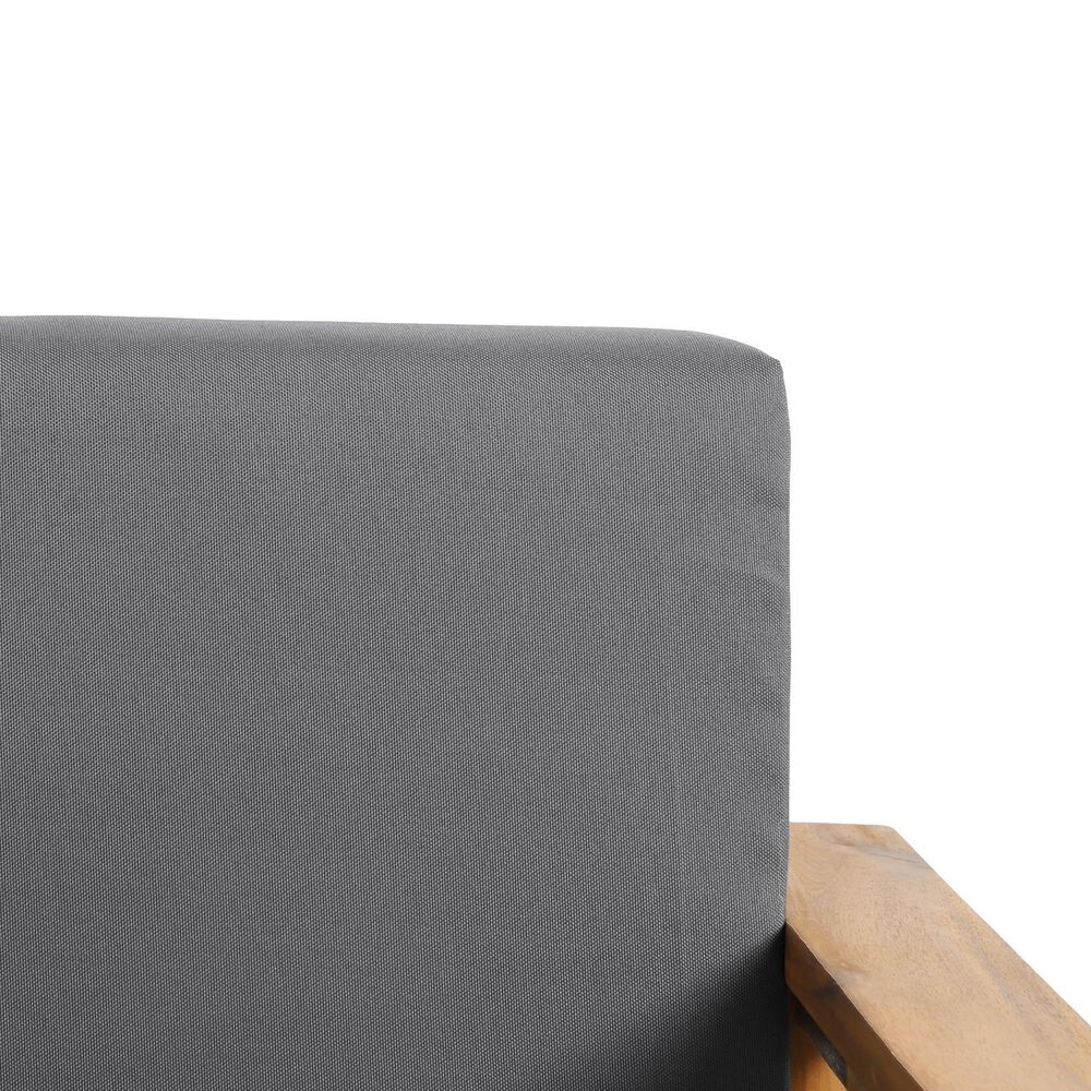 Hearth and Haven Gavin Outdoor Armchair with Cushions in Dark Gray, , large
