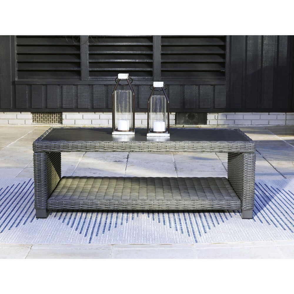 Ashley Elite Park Patio Coffee Table in Gray - Table Only, , large