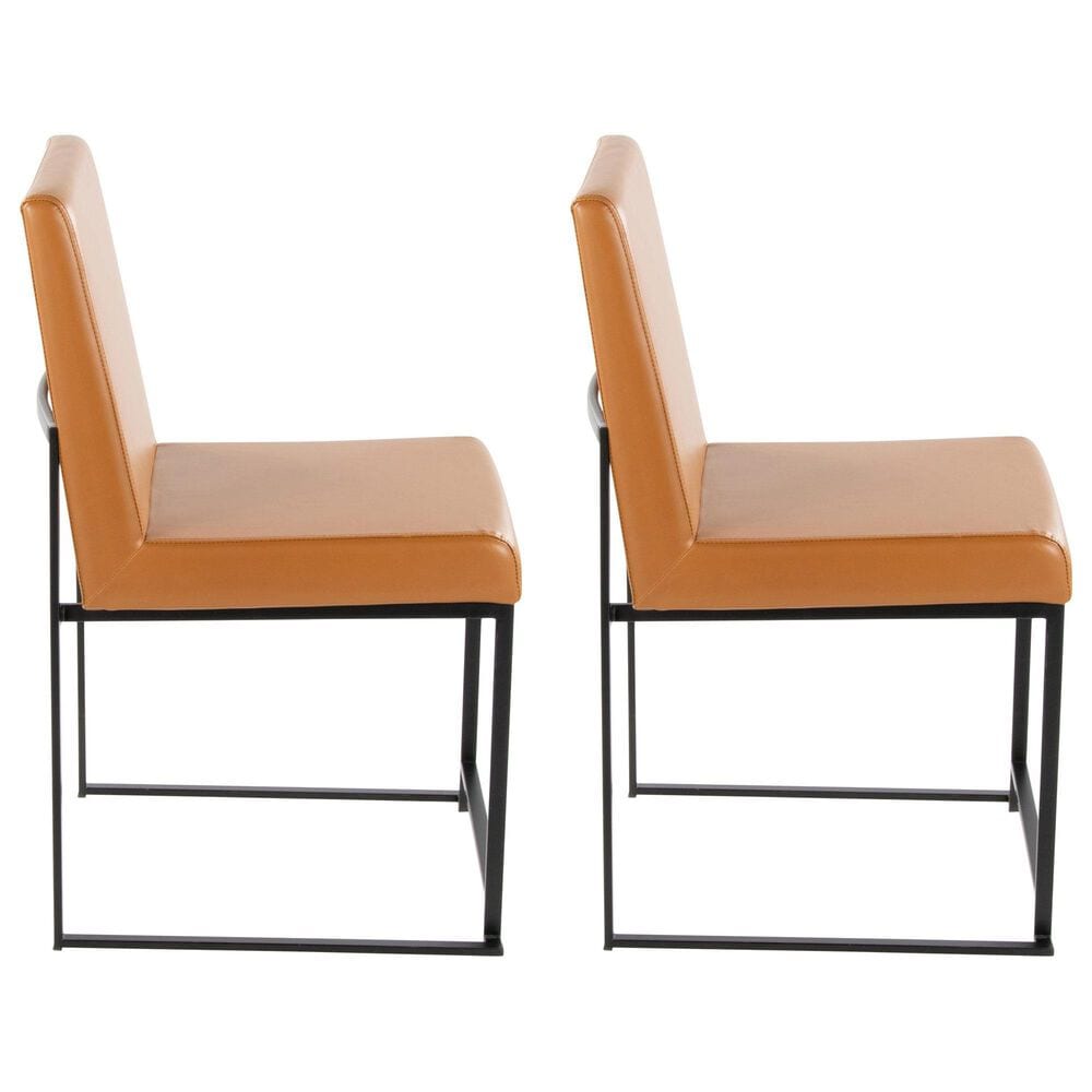 Lumisource Fuji Side Chair with Camel Cushion in Black &#40;Set of 2&#41;, , large