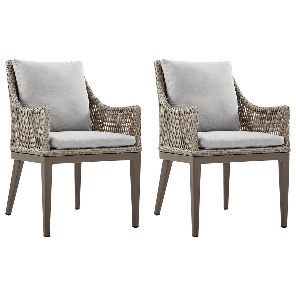 Blue River Grenada Outdoor Dining Chair Beige Cushions in Gray (Set of 2), , large