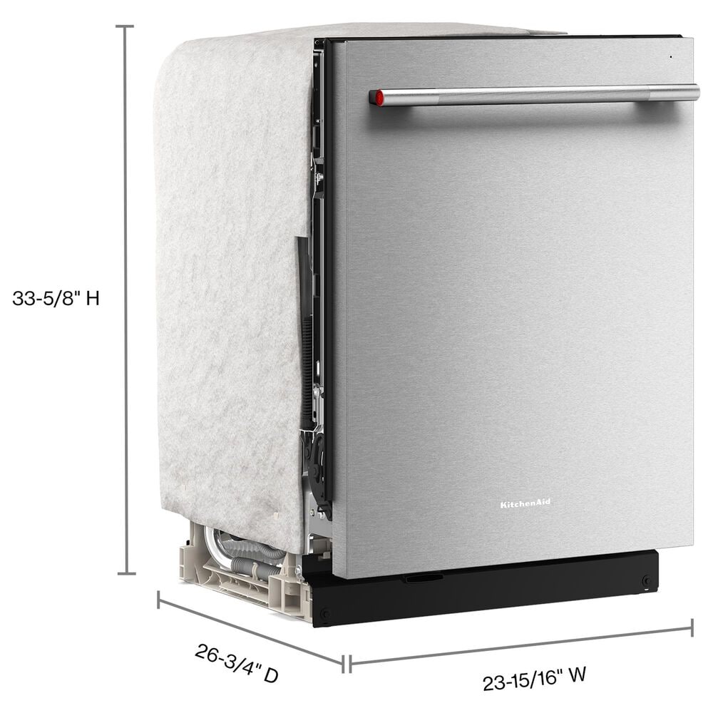KitchenAid 24&quot; Max Jets Third Rack Dishwasher with Advanced ProDry System and Bar Handle in PrintShield Stainless, , large