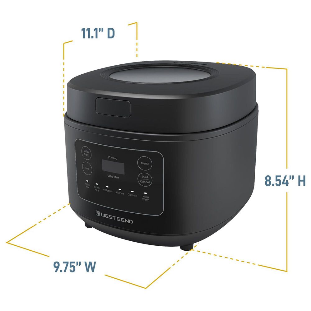 West Bend 12-Cup Multi-Function Rice Cooker in Black, , large