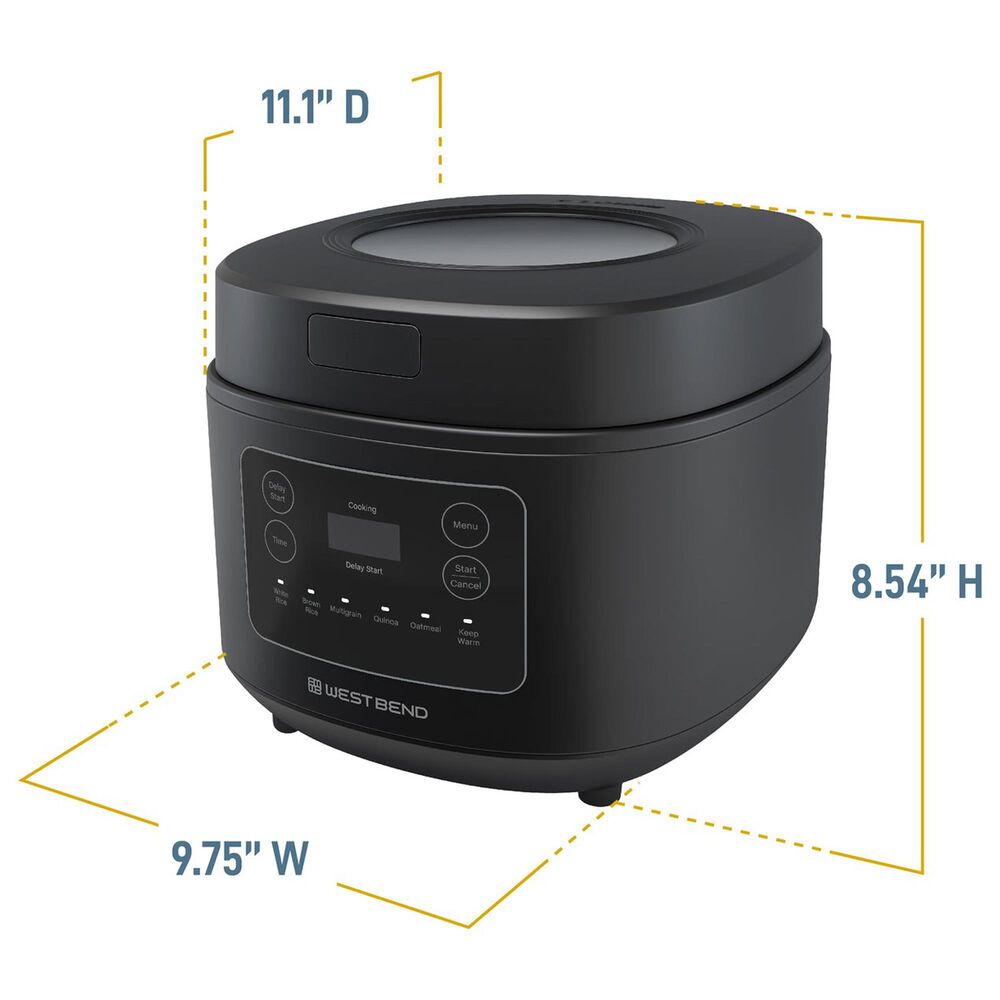 West Bend 12-Cup Multi-Function Rice Cooker in Black