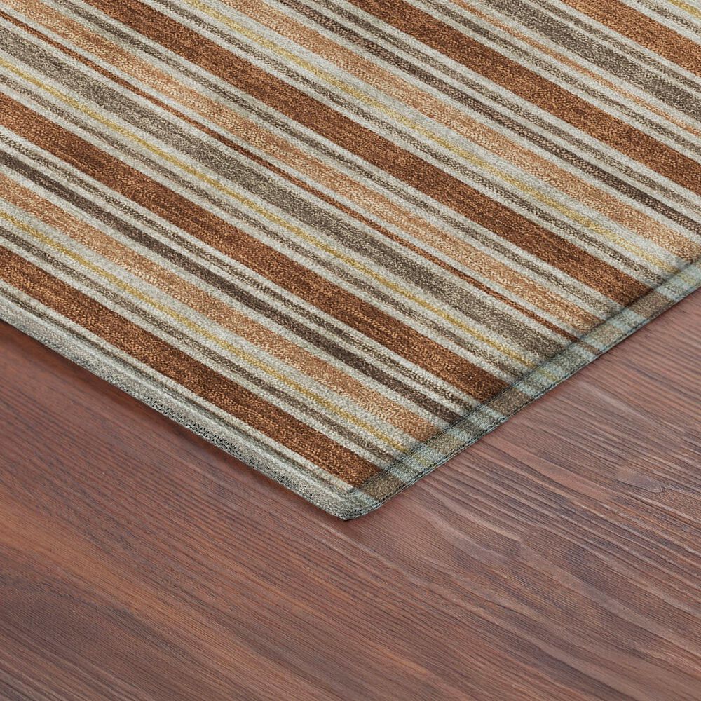 Dalyn Rug Company Soft Essentials Striped Paprika 2'3" x 7'6" Indoor/Outdoor Runner, , large