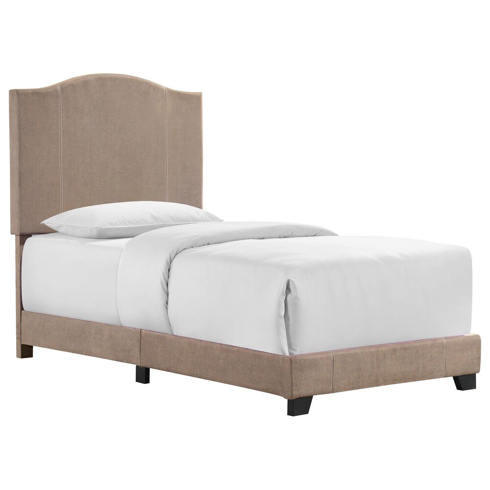 Accentric Approach Twin Upholstered Bed in Beige, , large