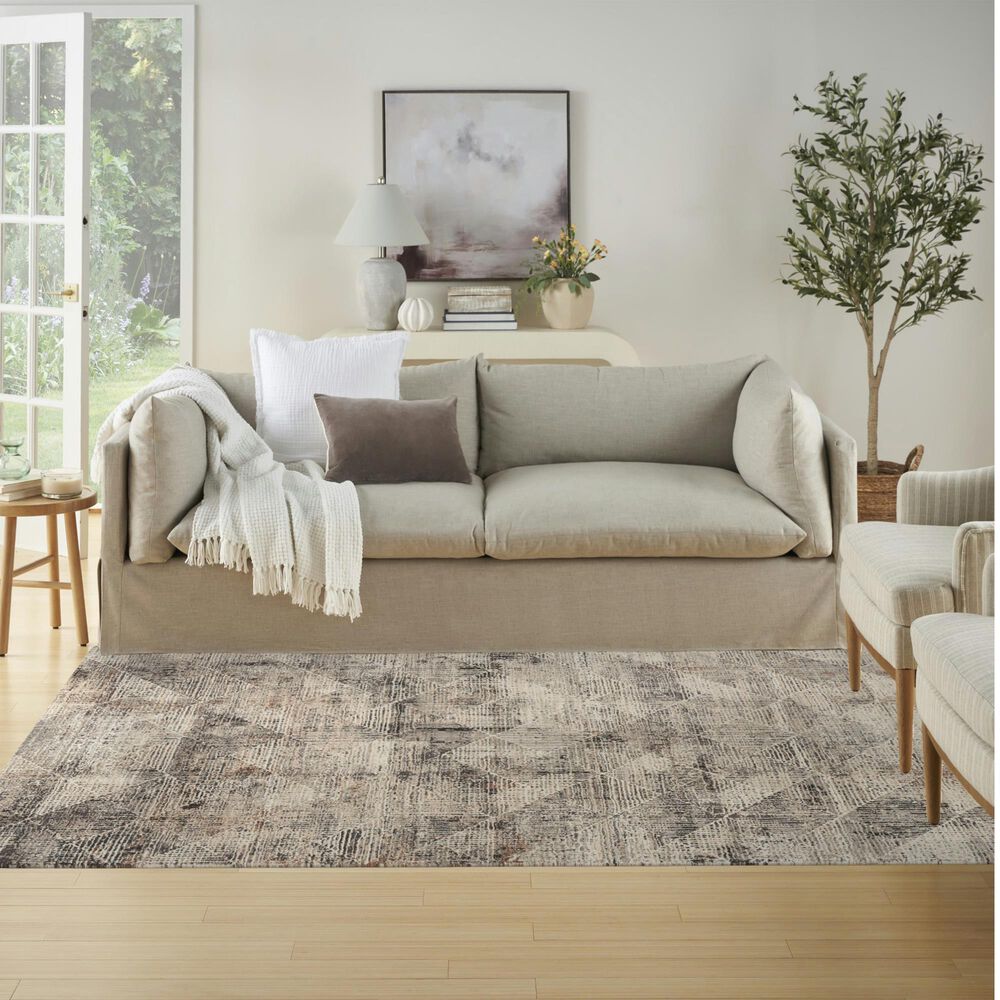 Nourison Sustainable Trends 5&#39;3&quot; x 7&#39;3&quot; Ivory and Multicolor Area Rug, , large
