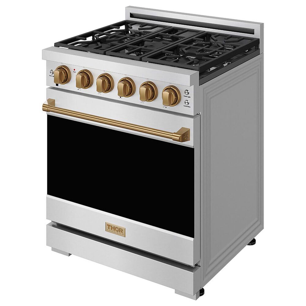 Thor Kitchen Gordon Ramsay 4.6 Cu. Ft. Professional Gas Range with Bronze Handle Kit in Stainless Steel, , large