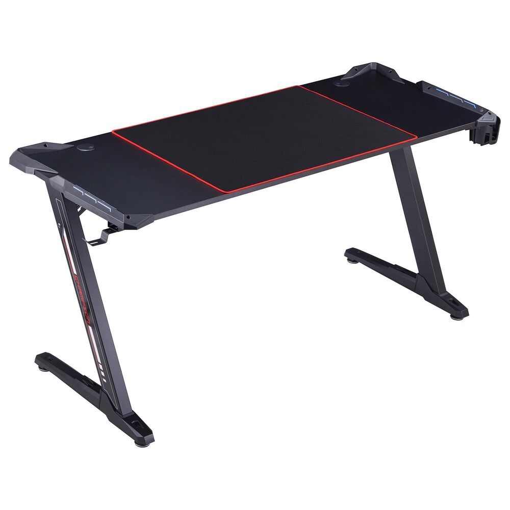 Furniture of America Pereira Gaming Desk with USB in Black, , large