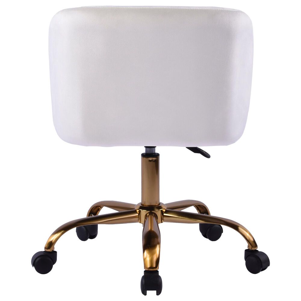 Impressions Vanity Rylee Swivel Vanity Chair with White Cushion in Antique Gold, , large