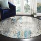 Safavieh Aria ARA183B 6"6" Round Blue and Creme Area Rug, , large