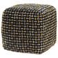 LR Home 16" Square Pouf in Black and Gold, , large