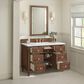 James Martin Vanities Lorelai 48" Single Vanity in Mid-Century Walnut with 3 cm White Zeus Quartz Top, , large