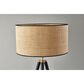 Adesso Jackson Floor Lamp in Black and Antique Brass, , large