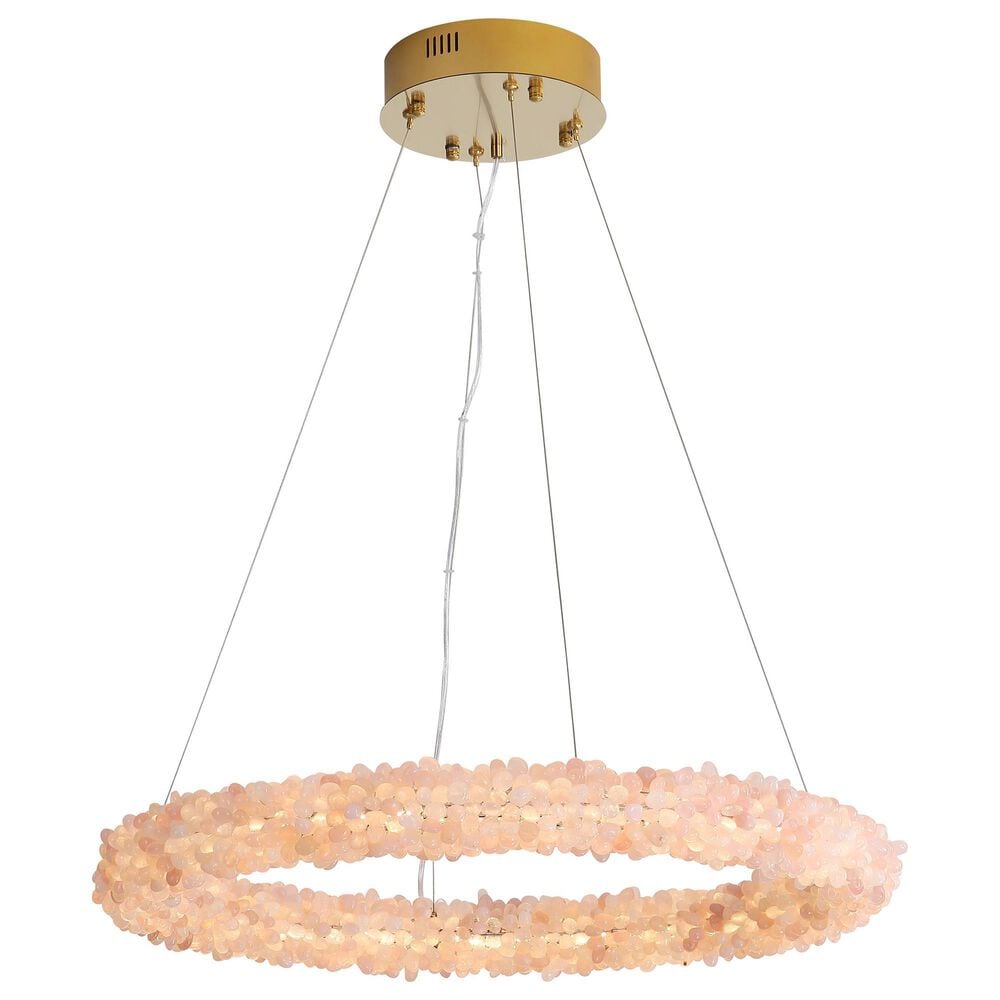 Golden Lighting Corallo 30" 1-Light LED Chandelier with Coral Shade in Gold, , large
