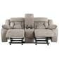 Steve Silver Tyson Manual Reclining Glider Console Loveseat in Grey, , large