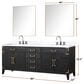Lexora Home Laurel 80" Double Bathroom Vanity in Grey Oak with White Quartz Top and Rectangular Sinks, , large