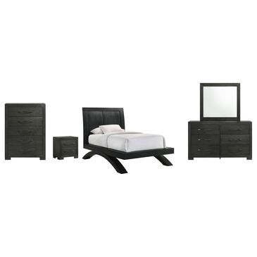 Mayberry Hill Allan 5-Piece Twin Platform Bedroom Set in Black, , large