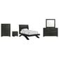 Mayberry Hill Allan 5-Piece Twin Platform Bedroom Set in Black, , large