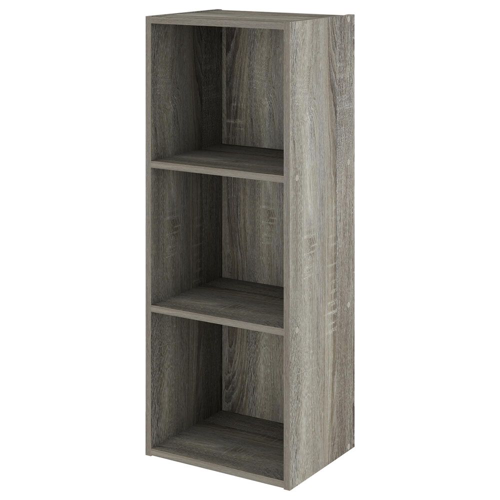 HOMLUX 3-Tier Bookcase with Decorative Open Shelves in French Oak, , large