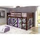 Forest Grove Circles Twin Loft Bed with Zebra Tent in Dark Cappucino, , large