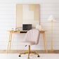 Linon Home Decor Adalynn Swivel Desk Chair with Blush Pink Cushion in Gold, , large