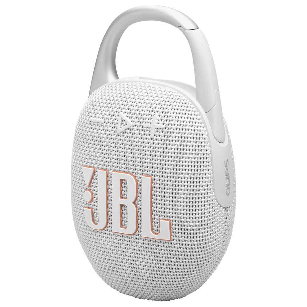JBL Clip 5 Portable Waterproof Bluetooth Speaker in White, , large
