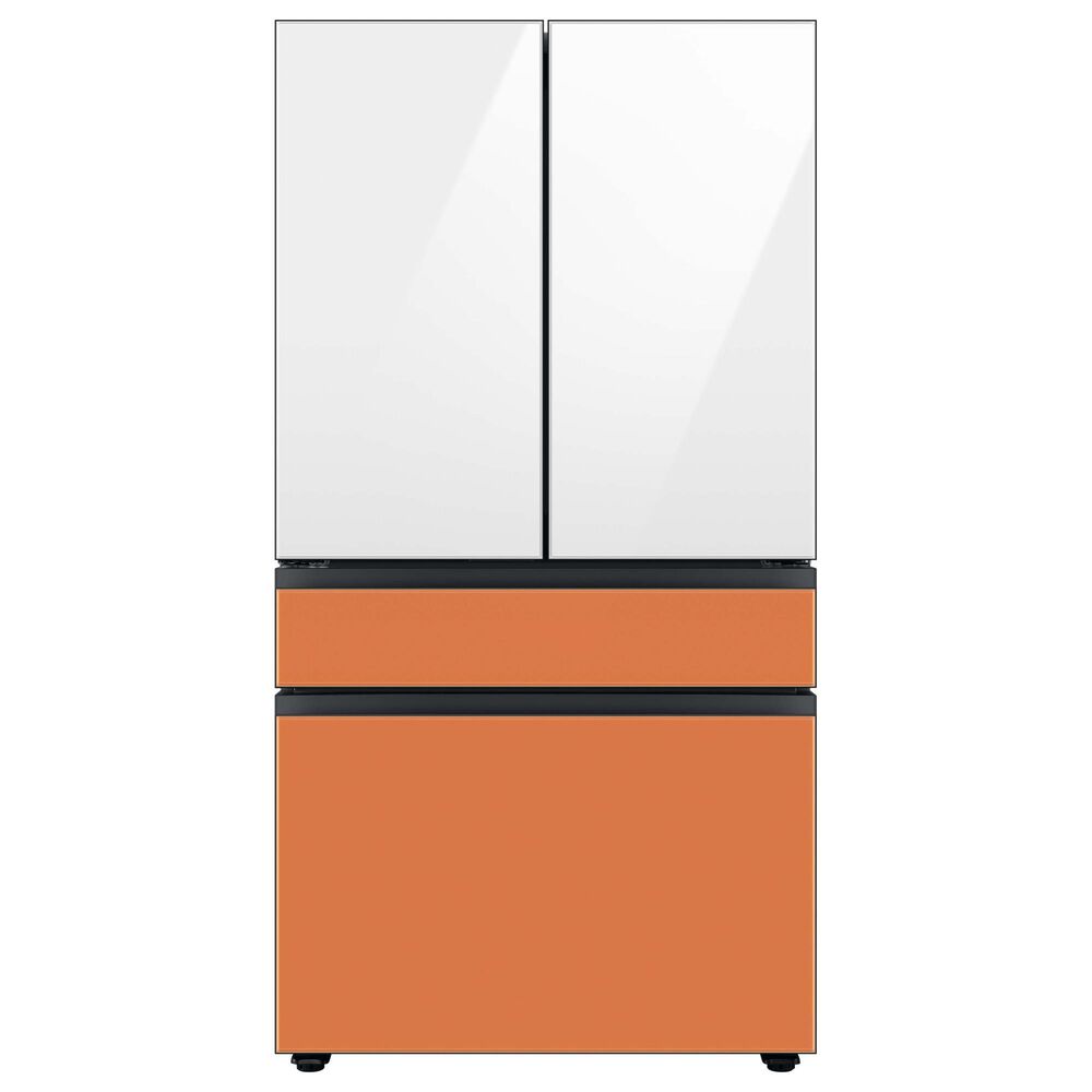 Samsung Bespoke 4-Door French Door Refrigerator Bottom Panel in Clementine Glass, , large