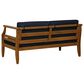 Linon Home Decor Arlen 2-Piece Outdoor Conversation Set with Navy Blue Cushion in Brown, , large