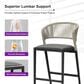 HOMLUX Outdoor Counter Stool with Open-Frame Backrest in Dark Grey (Set of 2), , large
