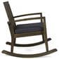 Hearth and Haven Montrose Outdoor Rocking Chair with Removable Seat Cushion in Dark Grey, , large
