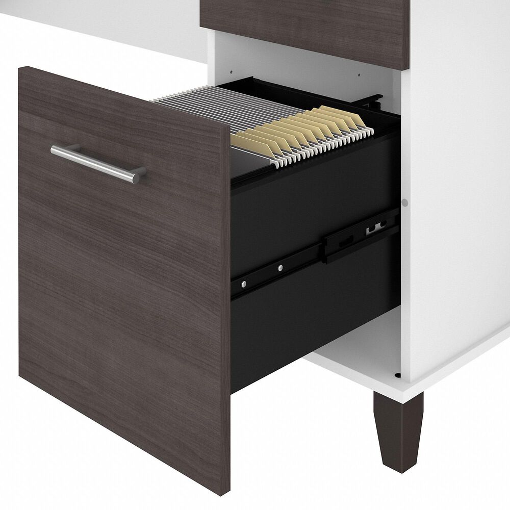 Bush Somerset 3 Piece Office Desk Set in Storm Gray/White, , large