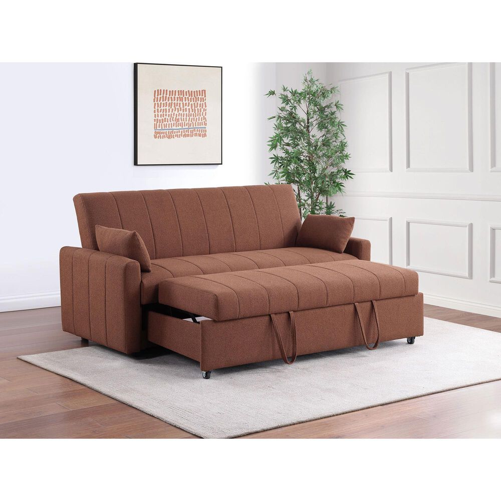 Coaster Portland Stationary Sofa Sleeper in Copper, , large