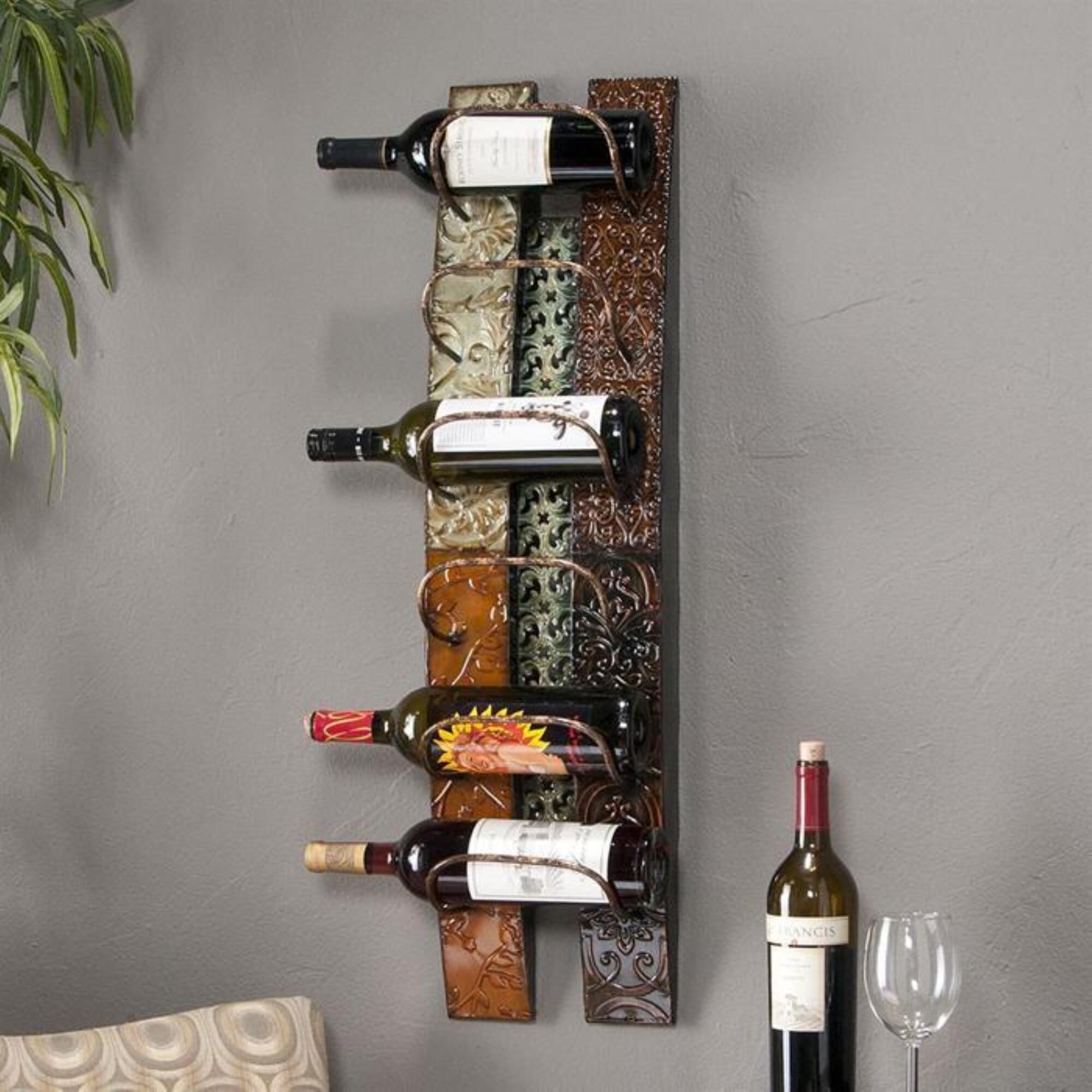 Grey wall shop wine rack