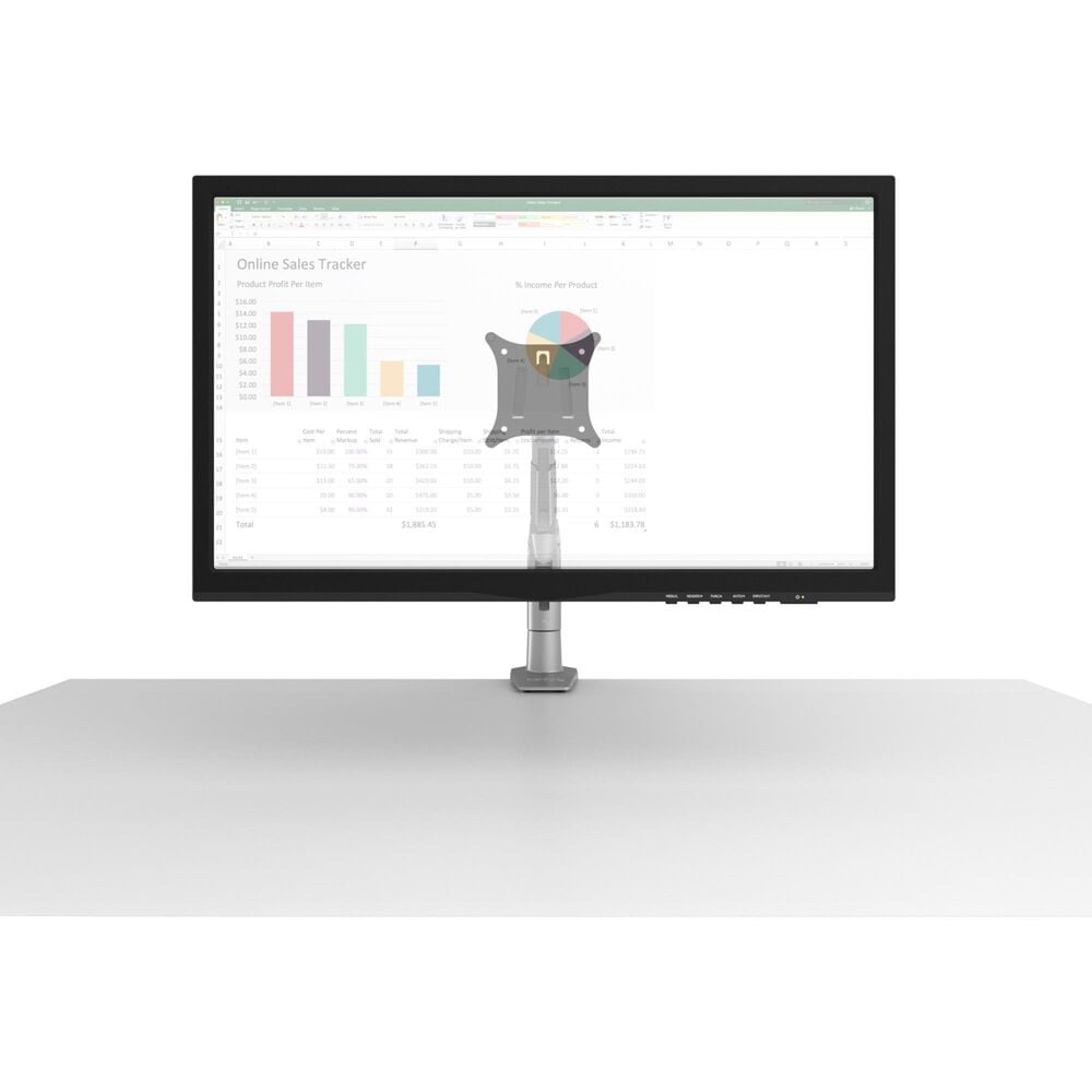 Kanto Single Monitor Desk Mount for 17" - 32" Displays in Silver, , large