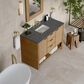 James Martin Vanities Solene 48" Single Bathroom Vanity in Seaside Oak with 3 cm Parisien Bleu Quartz Top, Rectangular Sink and FreePower Wireless Charger, , large