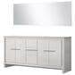 Lexora Home Lafarre 72" Double Bathroom Vanity in Rustic Acacia with 2 cm White Quartz Top, Rectangular Sinks and 70" Mirror, , large