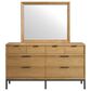 Hawthorne Furniture Newport 8-Drawer Dresser with Mirror in Natural Oak and Black, , large