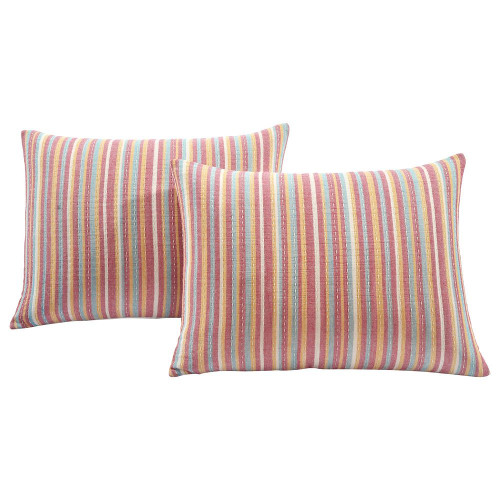 Triangle Home Fashions Tracy Stripe 3-Piece King Quilt Set in Rust and Yellow, , large