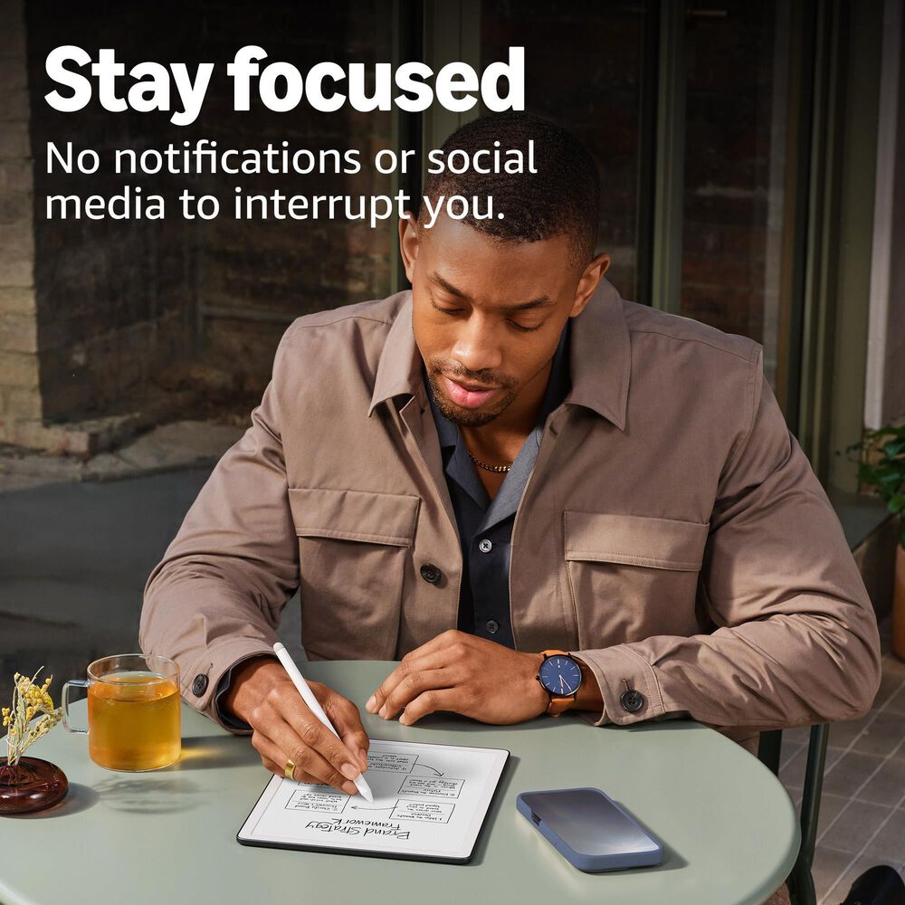 Amazon Kindle Scribe 64GB (newest model) - 11 paper-like display with front light - Thinner, lighter, faster - Write in notebooks, documents, and books. Includes Premium Pen in Graphite, , large