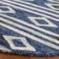 Safavieh Micro-Loop MLP153N 5" Round Navy and Ivory Area Rug, , large
