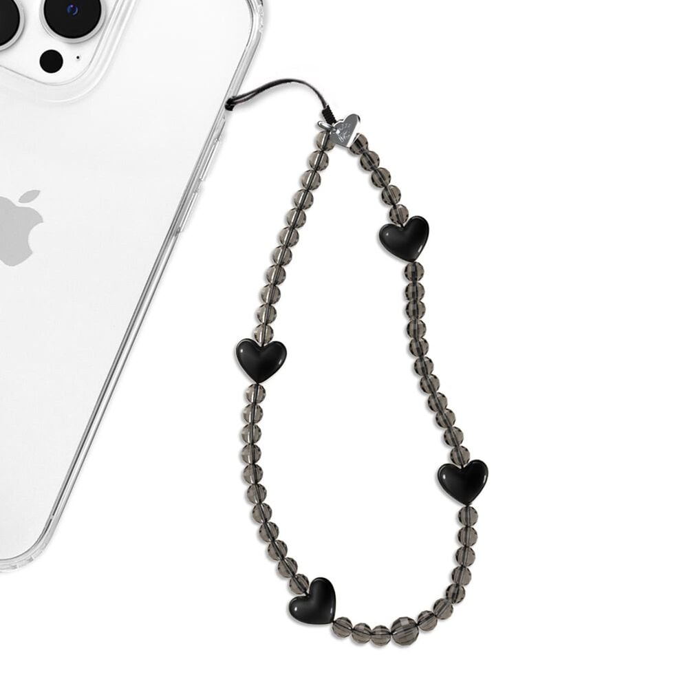 Velvet Caviar Phone Charm in Black Heart, , large